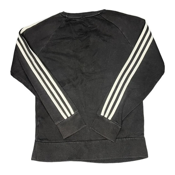 Adidas Women's Crew Neck Sweatshirt XS Black Long Sleeve Casual Pullover Fleece - Picture 3 of 3